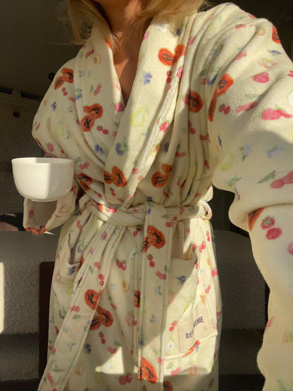 Fruit Print Midi Robe