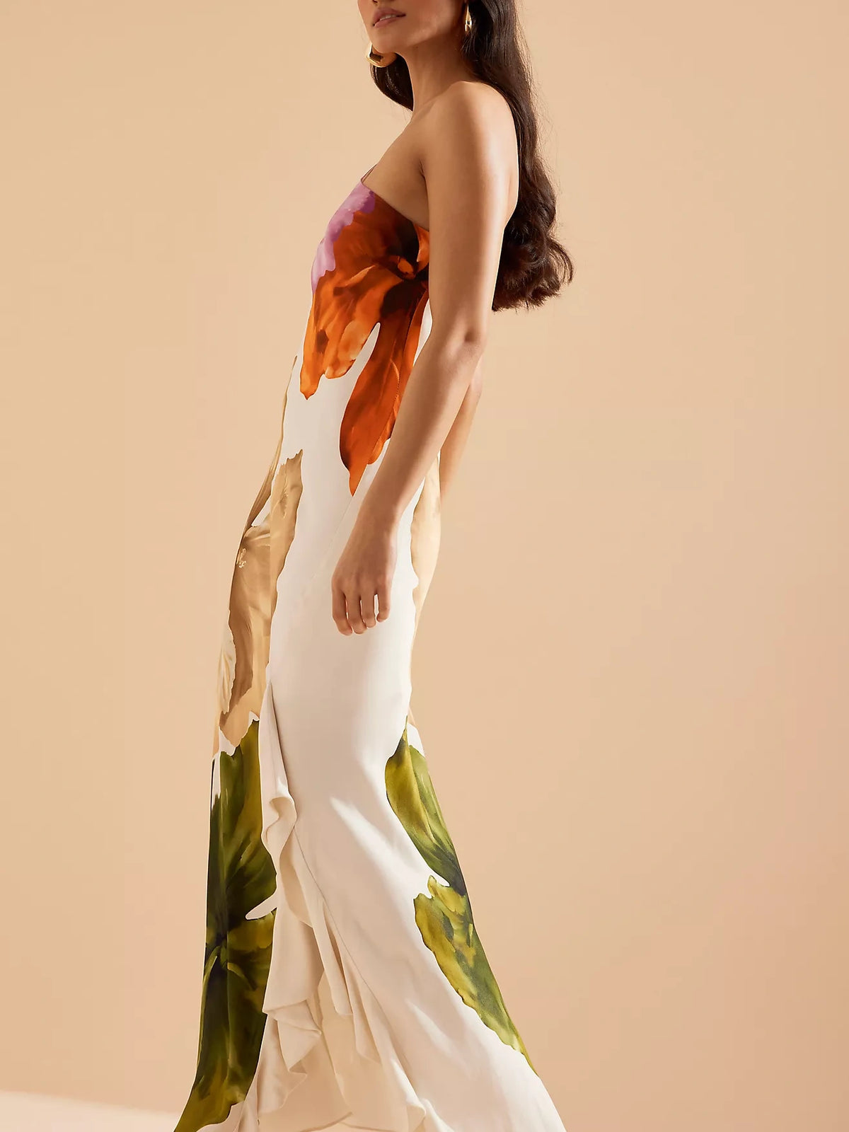 Glow Hibiscus One-Shoulder Maxi Dress