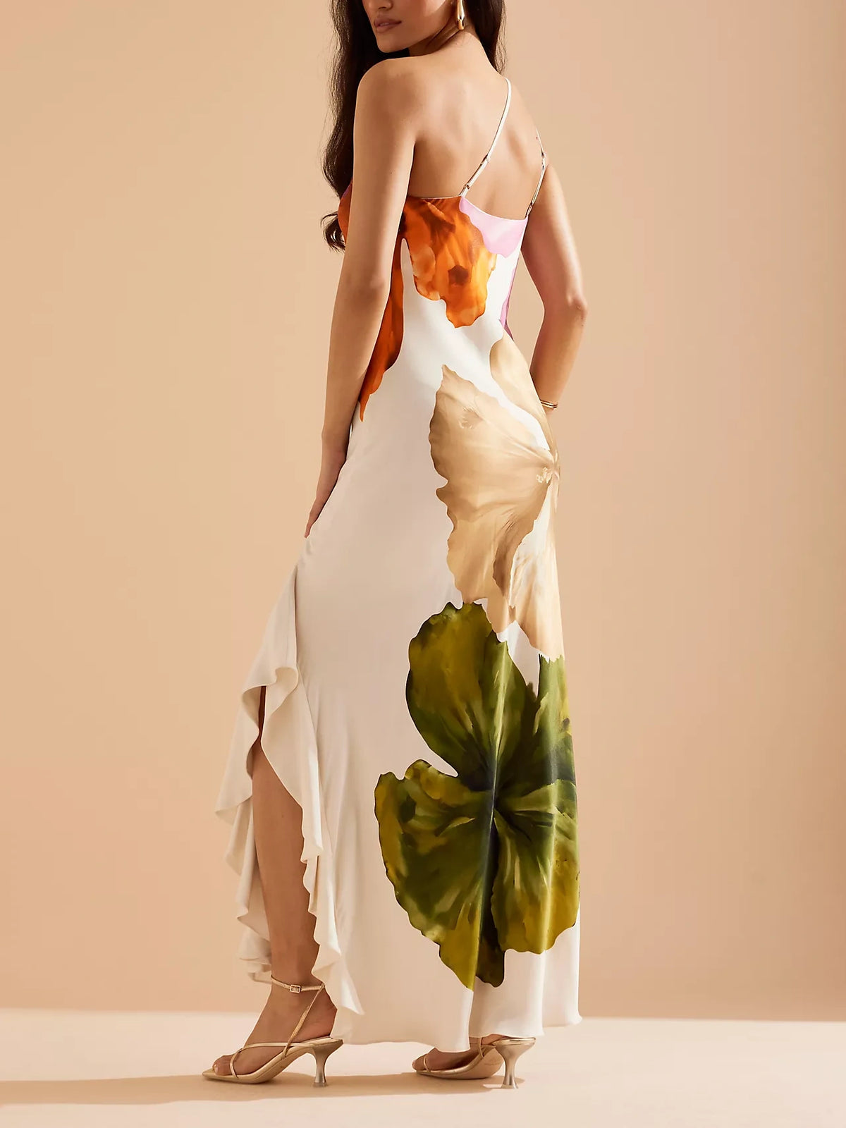 Glow Hibiscus One-Shoulder Maxi Dress