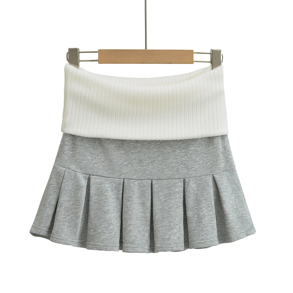 GossipGirl Contrast Crop Hooded Top & Skirt Set