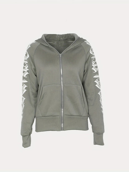 Gothic Letter Zip Up Hoodie