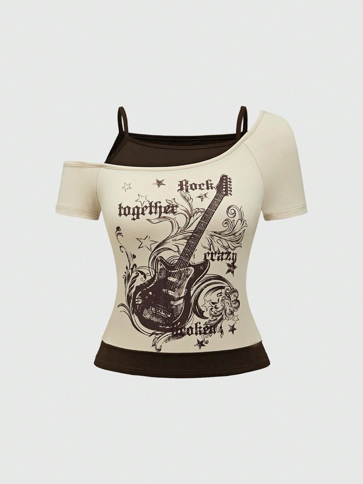 Guitar Electric Pulse Cold-Shoulder Top