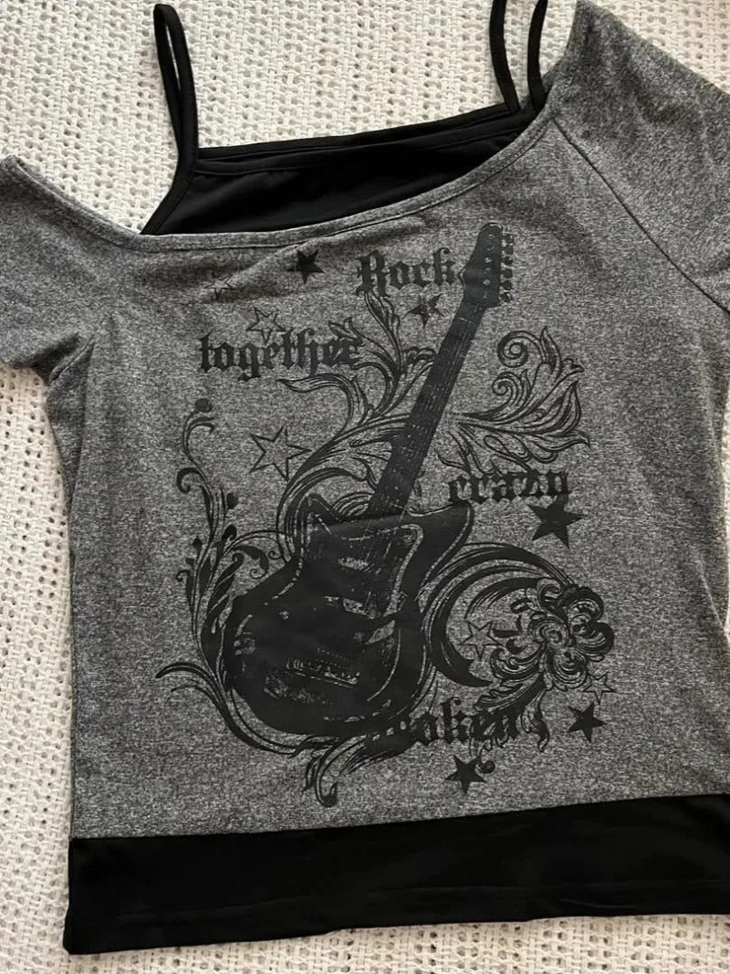 Guitar Electric Pulse Cold-Shoulder Top