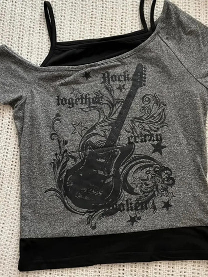 Guitar Electric Pulse Cold-Shoulder Top