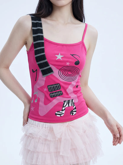 Guitar Music Graphic Camisole Top