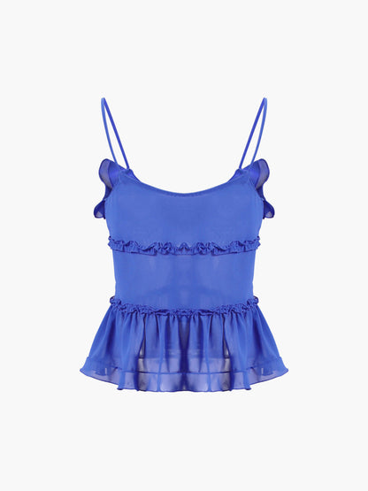 Halter Ruffled Pleated Top