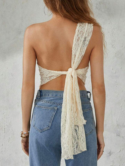 Haughty Lace Muse One-Shoulder Top