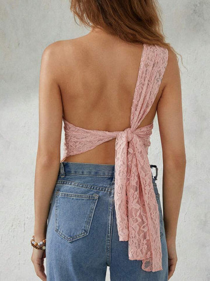 Haughty Lace Muse One-Shoulder Top