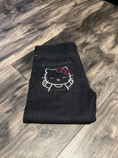 Hello Kitty Embroidered Jeans