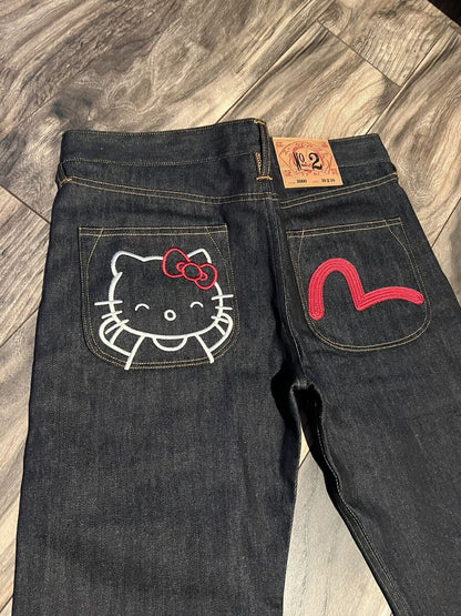 Hello Kitty Embroidered Jeans