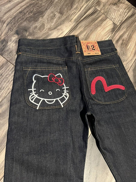Hello Kitty Embroidered Jeans
