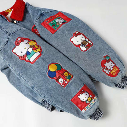 Hello Kitty "Fruit Party" Denim Bomber Jacket