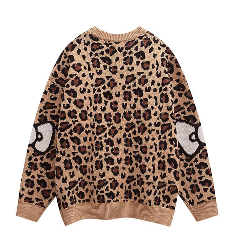 Hello Kitty Leopard Print Knit Sweater