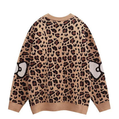 Hello Kitty Leopard Print Knit Sweater