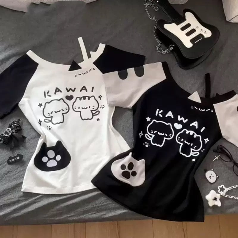 “Kawai” Twin Cats Skirt Set