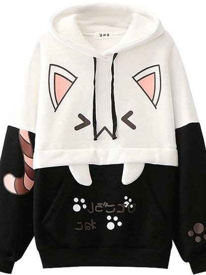 Kawaii Cat-Ears Pullover Hoodie