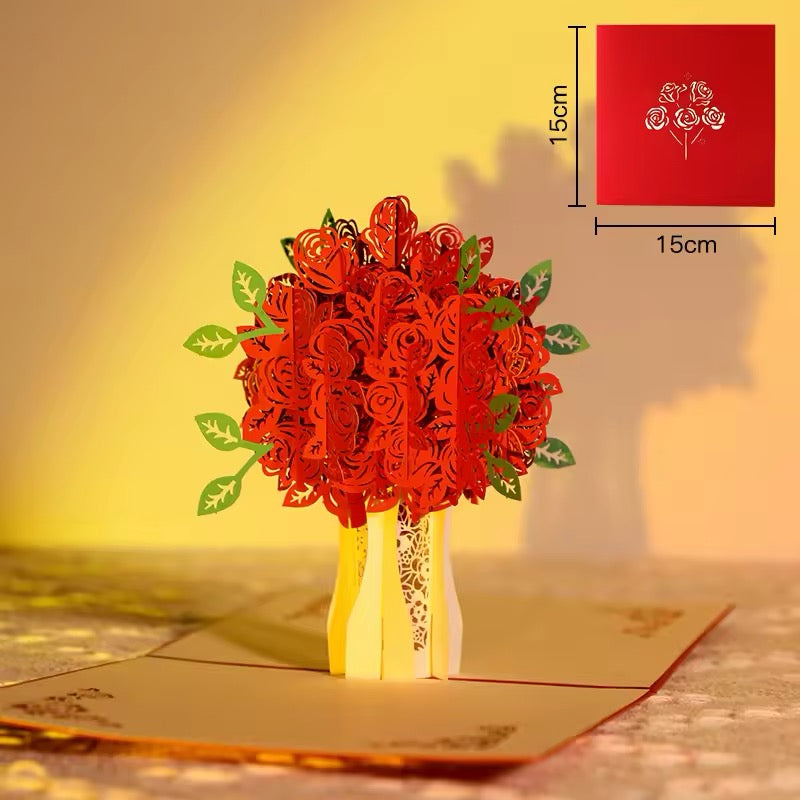 Valentine 3d Red Greeting Card