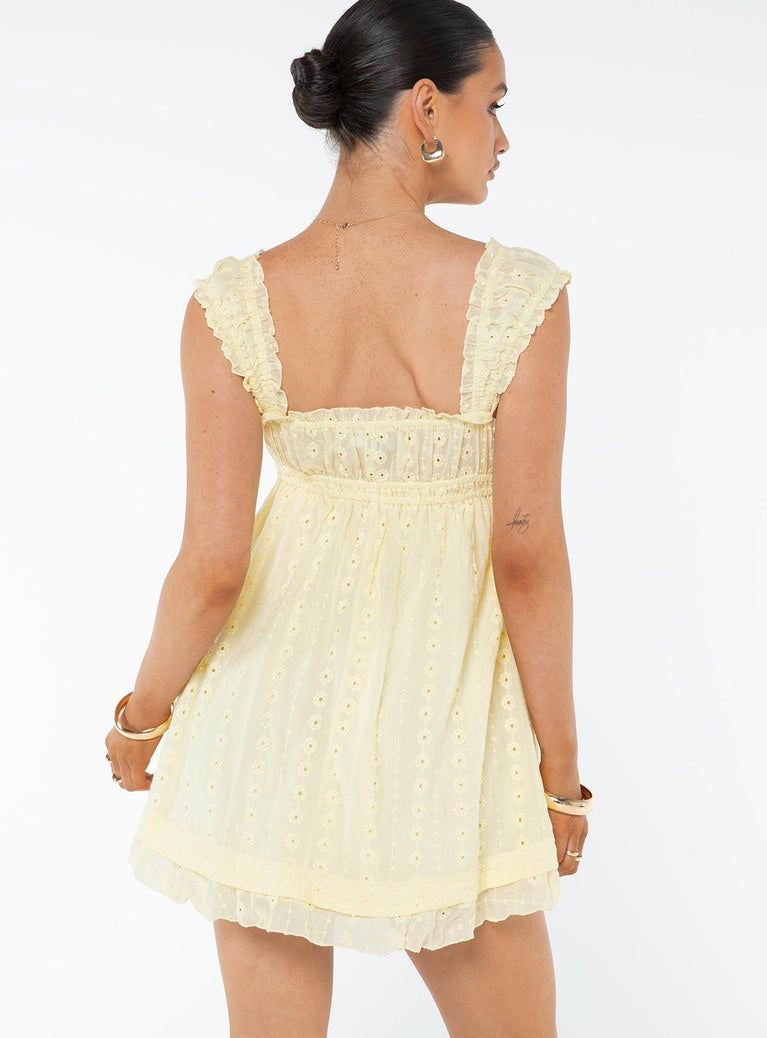 Carlita Daisy Ruffle Lace Mini Dress