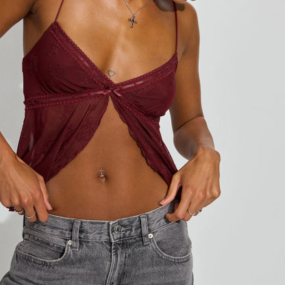 Irresistible Slit Sheer Babydoll Cami