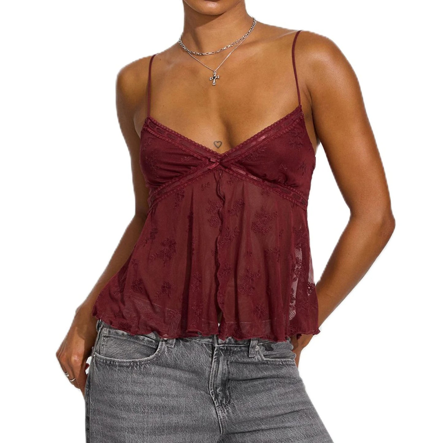 Irresistible Slit Sheer Babydoll Cami