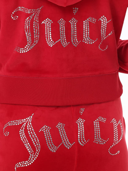 'Juicy' Bling Velour Hoodie & Track Pants Set