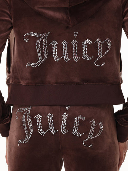 'Juicy' Bling Velour Hoodie & Track Pants Set