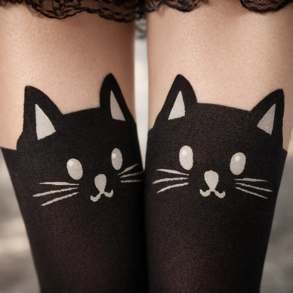 Kawaii Kitty Thigh-High Stockings
