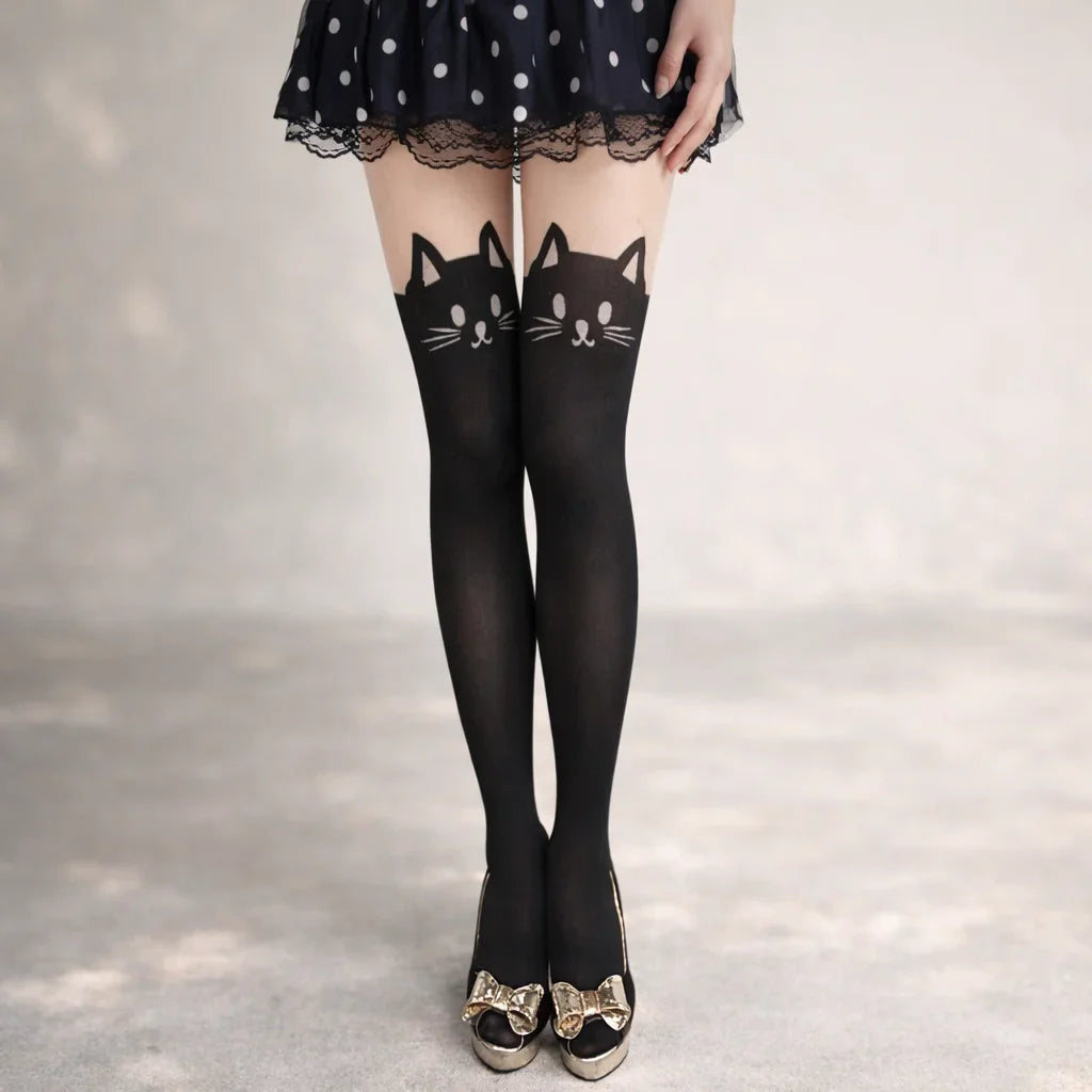 Kawaii Kitty Thigh-High Stockings