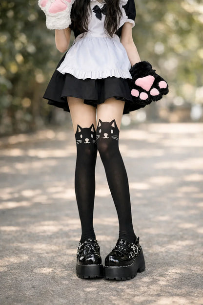 Kawaii Kitty Thigh-High Stockings