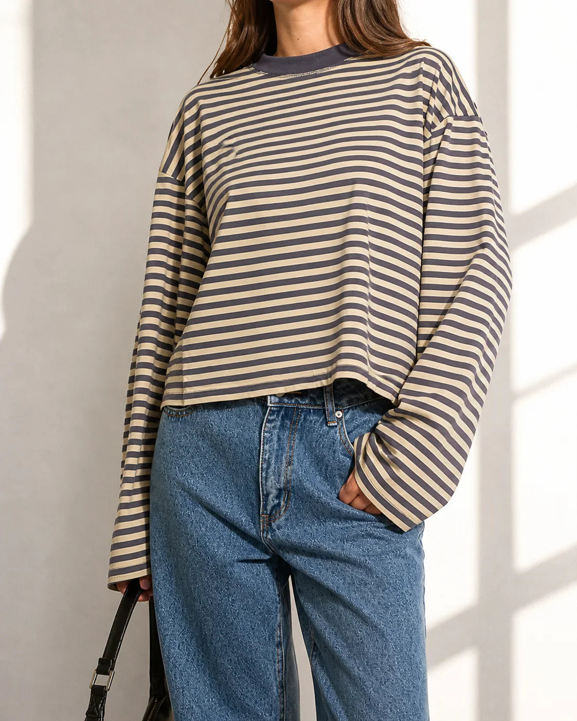 Kimberly Oversized Striped Long-Sleeve Top