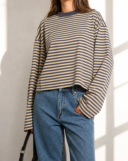 Kimberly Oversized Striped Long-Sleeve Top
