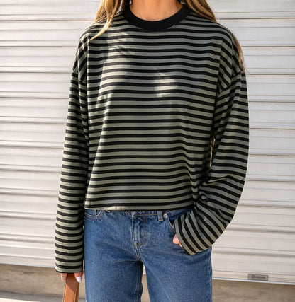 Kimberly Oversized Striped Long-Sleeve Top