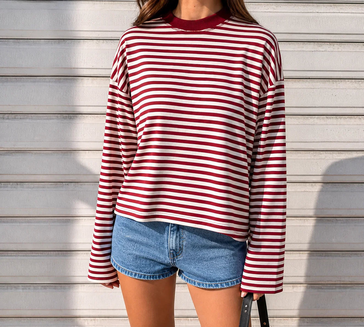Kimberly Oversized Striped Long-Sleeve Top