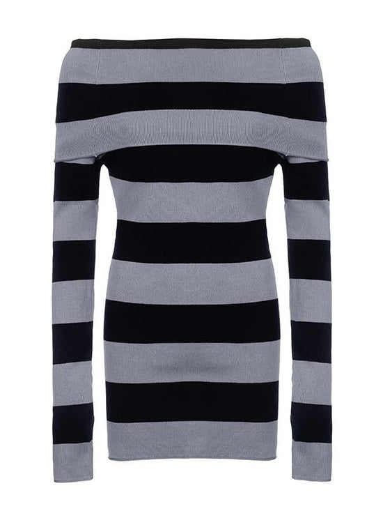 Off-Shoulder Knotted Slim Long Dress