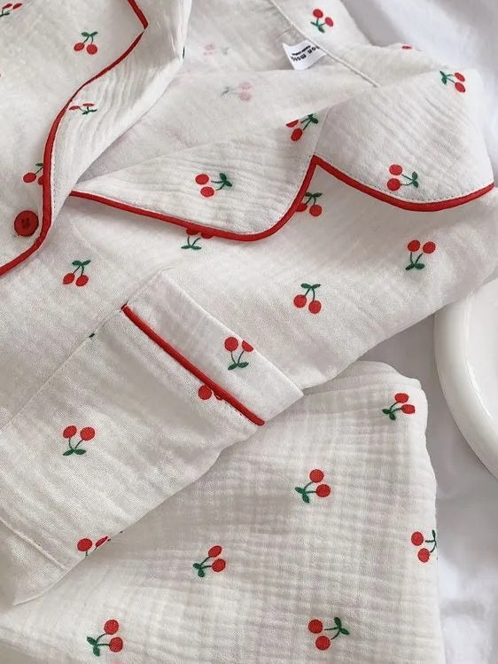 Cherry Print Pajamas Set