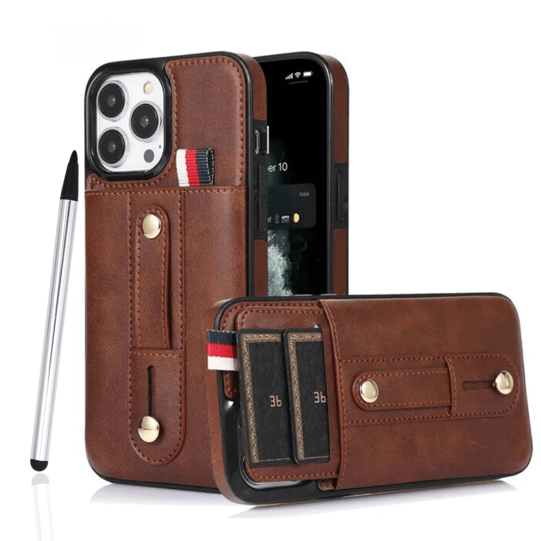 Card Holder iPhone 15 & 14 Case with Pen - Luxandluxy