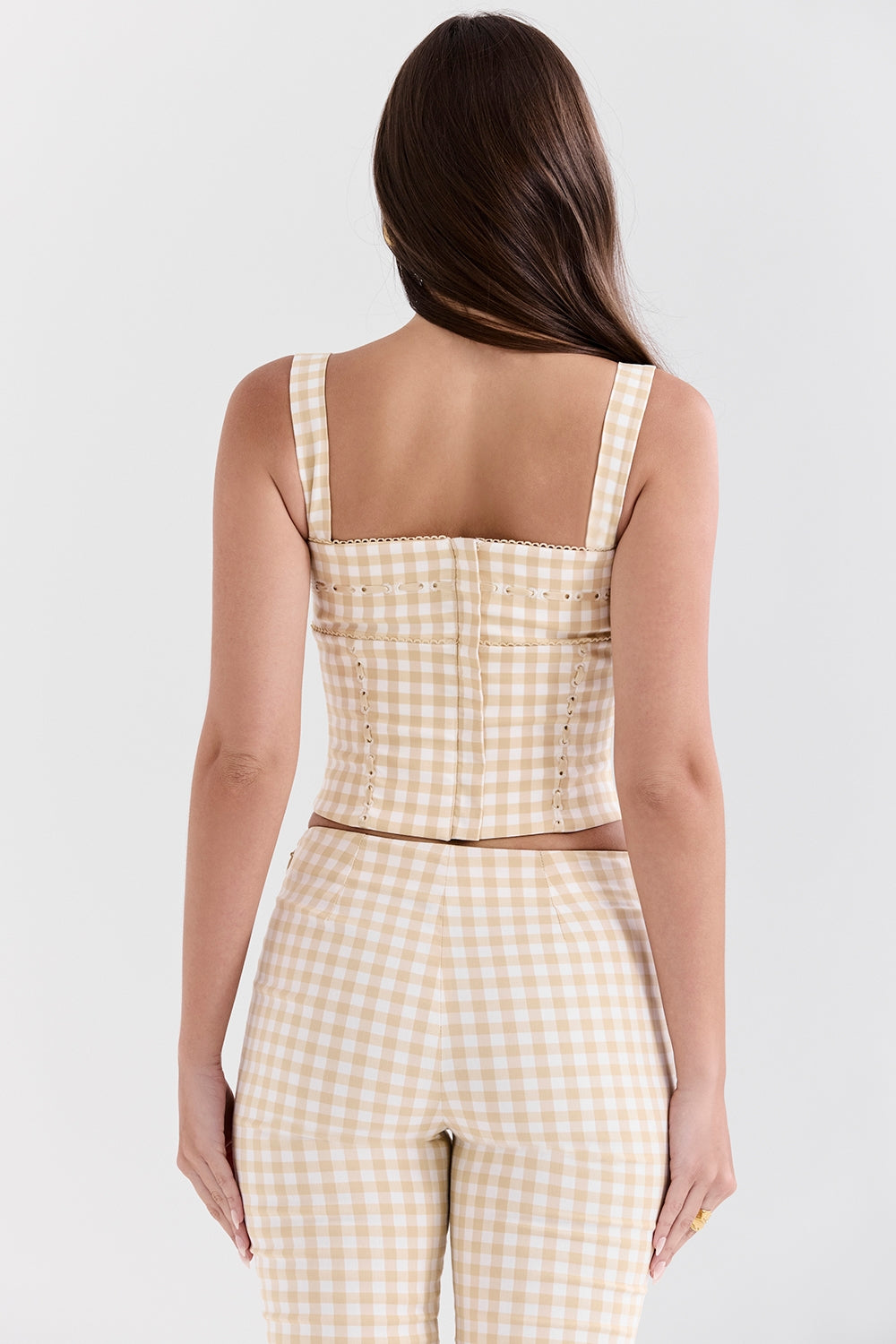 Lottie Gingerbread Gingham Corset