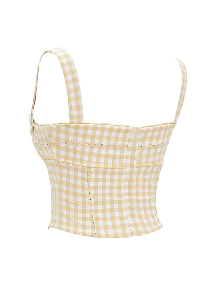 Lottie Gingerbread Gingham Corset