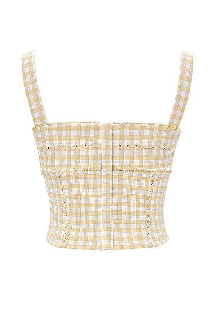 Lottie Gingerbread Gingham Corset