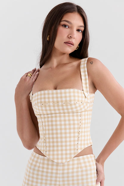 Lottie Gingerbread Gingham Corset