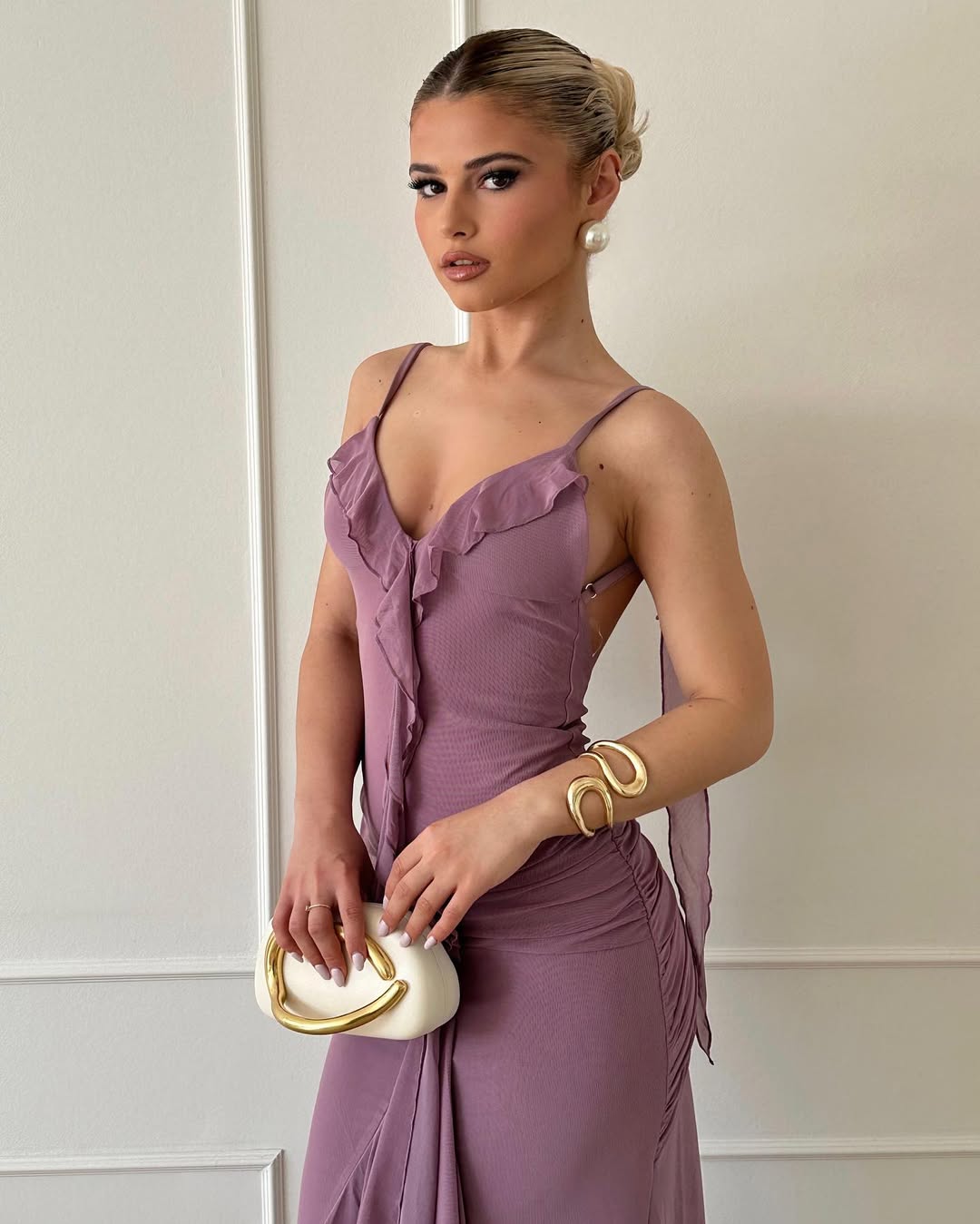 Louianna Rosé Petal Backless Dress