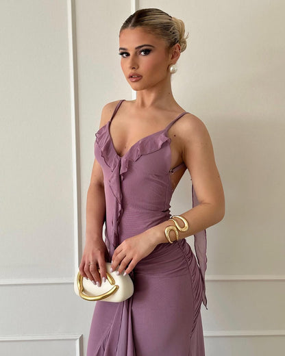 Louianna Rosé Petal Backless Dress
