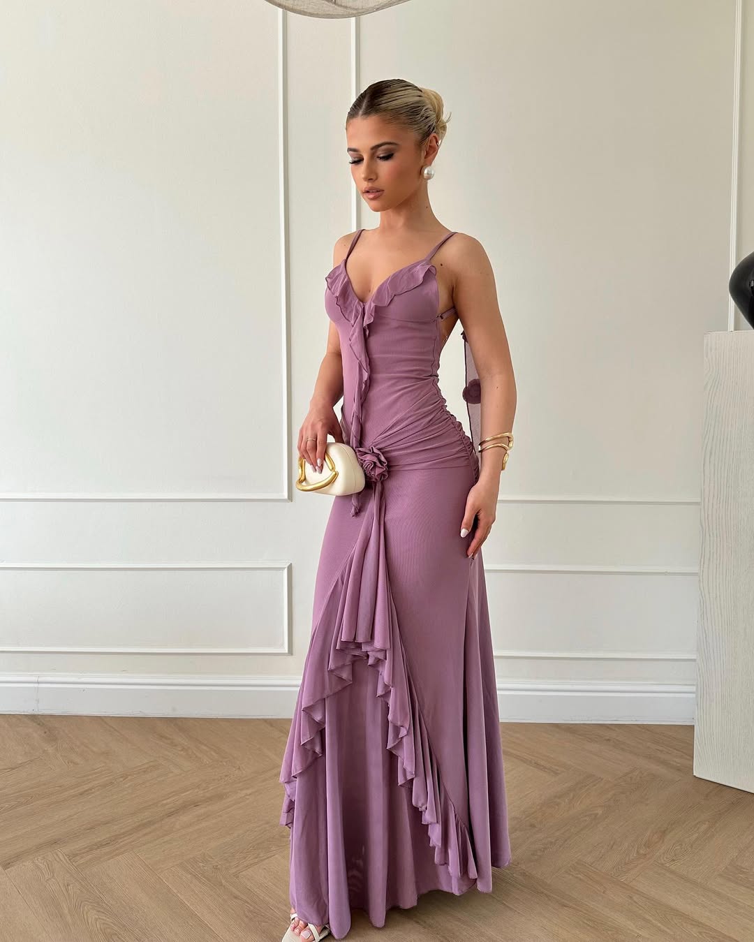 Louianna Rosé Petal Backless Dress