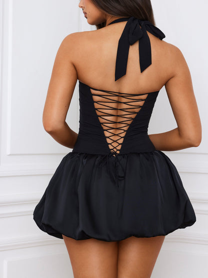 Ludmila Halterneck Bubble Hem Dress