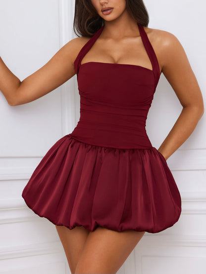 Ludmila Halterneck Bubble Hem Dress