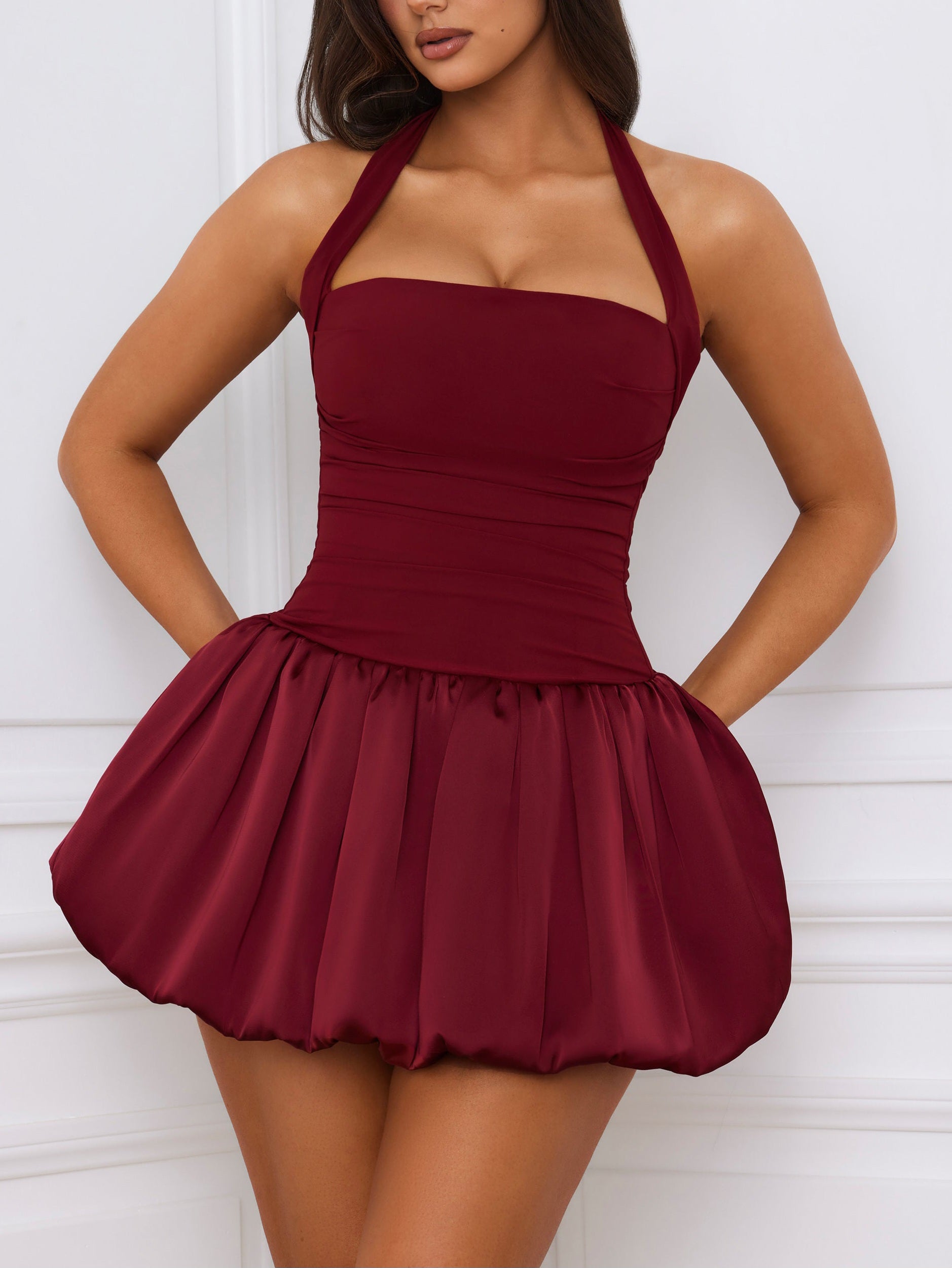 Ludmila Halterneck Bubble Hem Dress