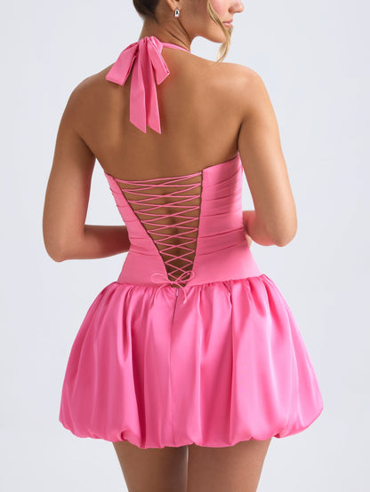 Ludmila Halterneck Bubble Hem Dress