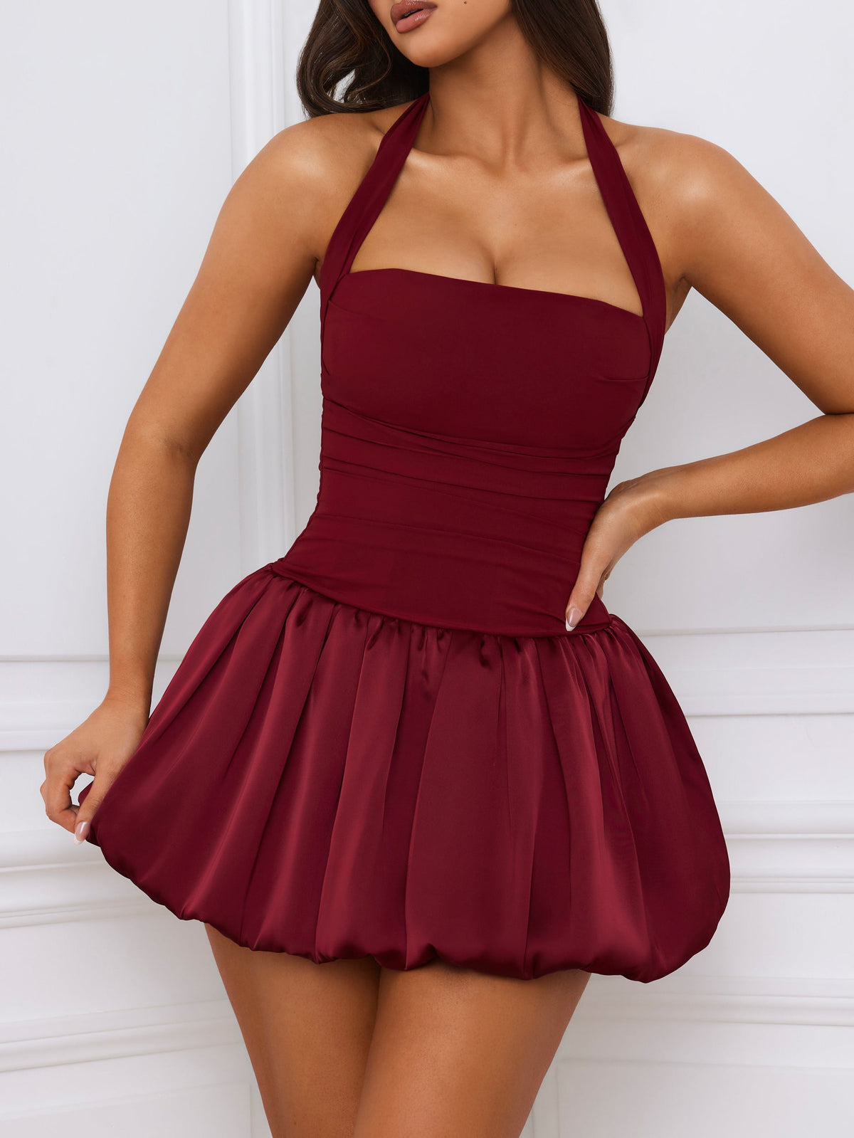 Ludmila Halterneck Bubble Hem Dress
