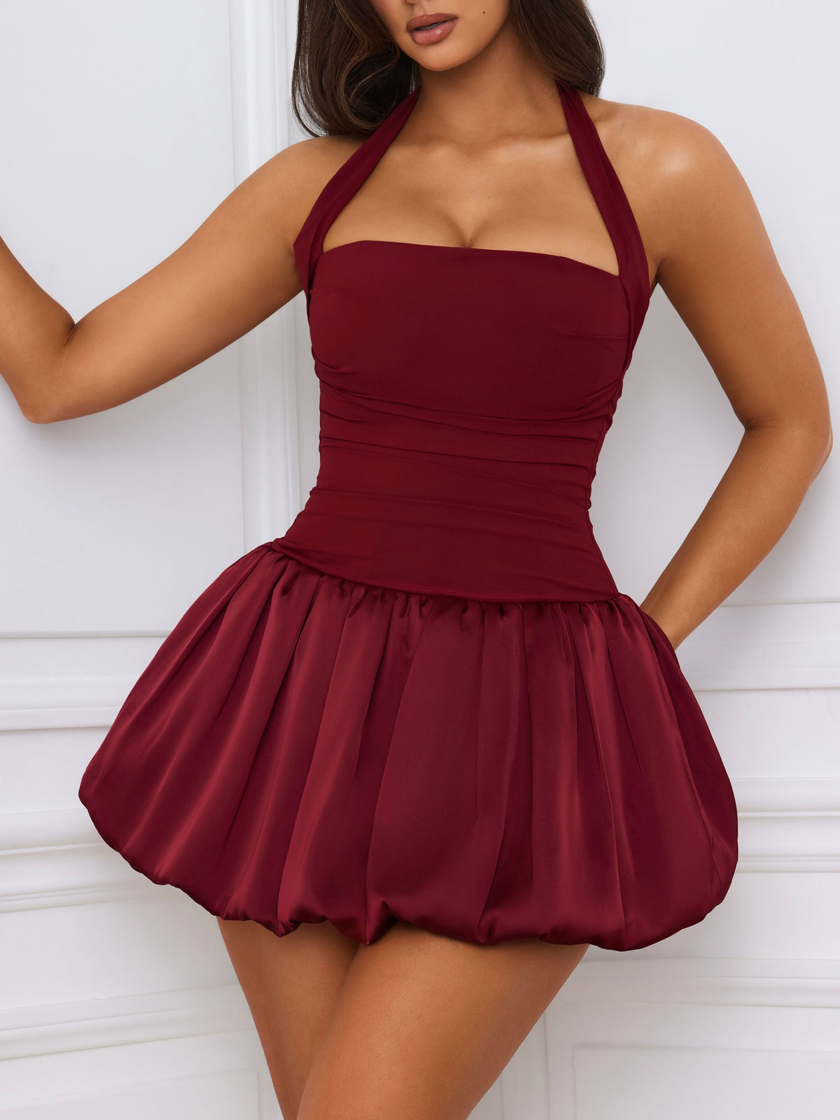 Ludmila Halterneck Bubble Hem Dress