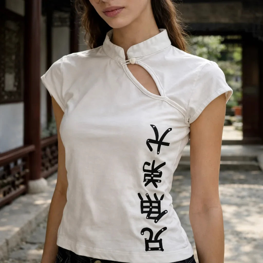 Mandarin Girl Fitted Top